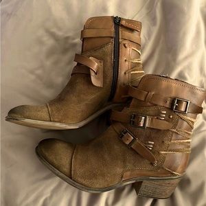 Roan Western Style Genuine Leather Tan Booties